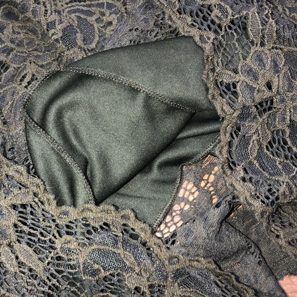 Blue Rain size small olive green flirty romper - Picture 7 of 9